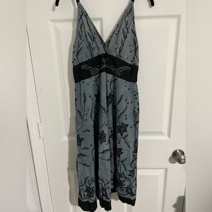 Blue & Black Floral Dress